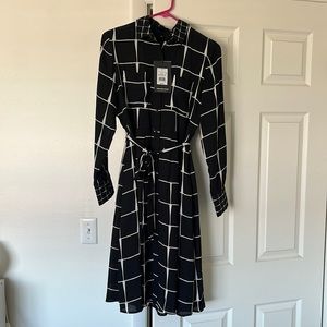who what wear - black and white checked dress